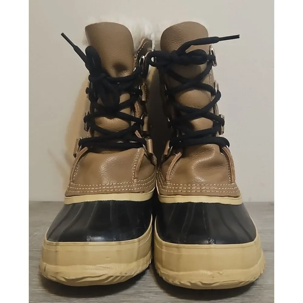 SOREL Unisex Caribou Snow Boots Made In Canada Brown Black‎ Women's Size 6